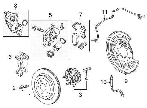 2021 Chevrolet Camaro Anti-Lock Brakes Front Speed Sensor Diagram for 84896619