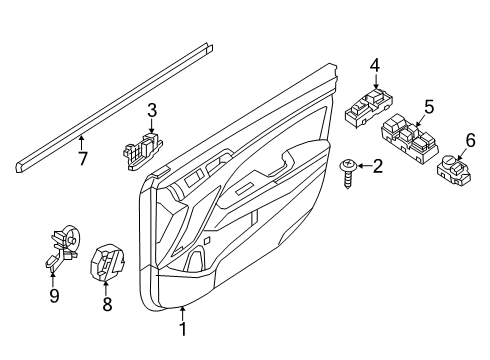 2020 Hyundai Elantra Front Door Switch Assembly-Power Window Sub, RH Diagram for 93575-F2400-4X