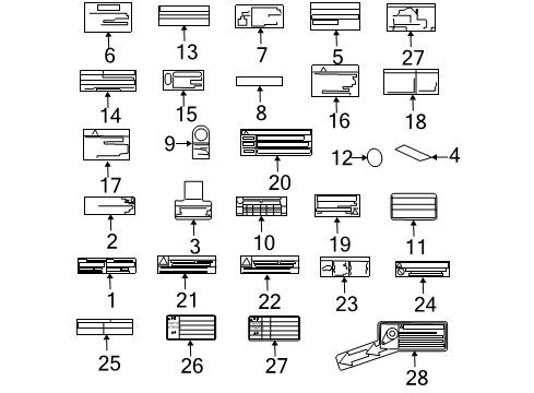 2007 Lexus RX400h Information Labels Eng Info Label Diagram for 11296-27020