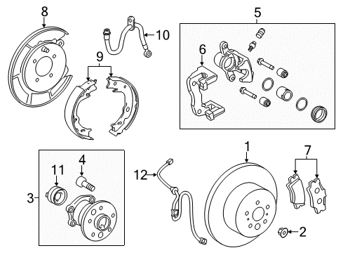 2013 Toyota Avalon Rear Brakes Caliper Support Diagram for 47821-06120