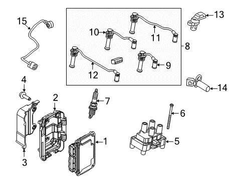 2013 Ford Fiesta Powertrain Control Ignition Coil Screw Diagram for -W713210-S437