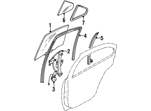 1997 Infiniti I30 Front Door Weatherstrip-Rear Corner, LH Diagram for 82273-40U00