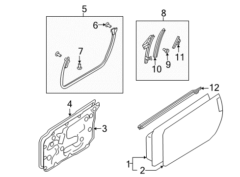 2009 Nissan 350Z Door & Components, Exterior Trim MOULDING Assembly - Front Door Outside, RH Diagram for 80820-CE411