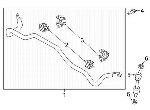 2022 Hyundai Santa Cruz Stabilizer Bar & Components - Rear BAR ASSY-RR STABILIZER Diagram for 55510-K5500