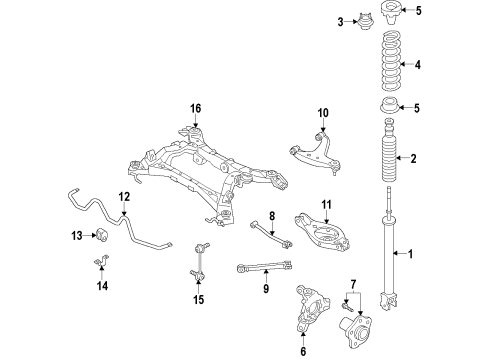 2020 Nissan Pathfinder Rear Suspension, Lower Control Arm, Upper Control Arm, Stabilizer Bar, Suspension Components Stabilizer-Rear Diagram for 56230-3JA0A