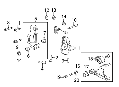 2015 Cadillac XTS Front Suspension Components, Lower Control Arm, Ride Control, Stabilizer Bar Yoke Diagram for 23189140