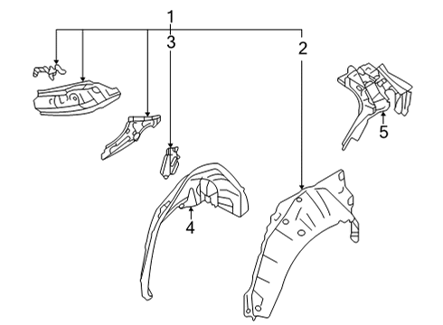 2022 Toyota GR86 Inner Structure - Quarter Panel Lock Pillar Reinforcement Diagram for SU003-09116