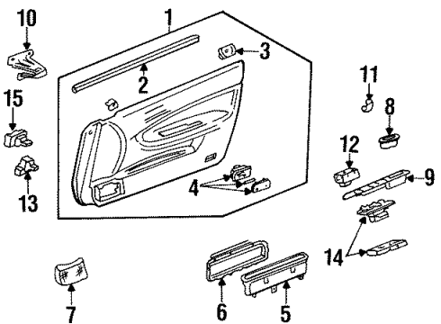1995 Honda Accord Interior Trim - Front Door Light Assy., Courtesy *NH178L*(Donnelly) (EXCEL CHARCOAL) Diagram for 34255-SV1-A02ZB