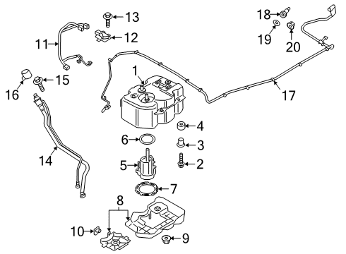 2019 Ford F-150 Diesel Aftertreatment System Tube Assembly Diagram for JL3Z-5J249-B