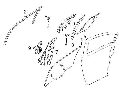 2012 Nissan Altima Rear Door Glass Run-Rear Door Window RH Diagram for 82330-ZN40A