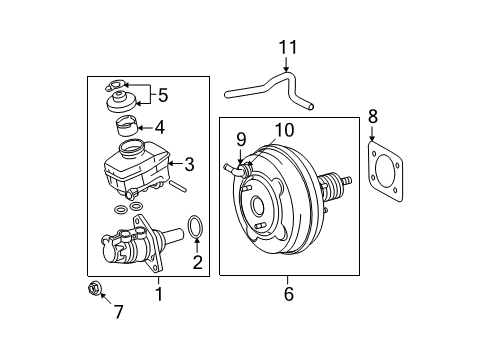 2012 Lexus IS350 Hydraulic System Booster Assy, Brake Diagram for 44610-53281