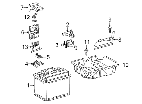 2021 Toyota Corolla Battery Sensor Assembly, Battery Diagram for 28850-25010