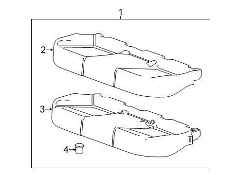 2020 Chevrolet Impala Rear Seat Components Cushion Assembly Diagram for 84043661