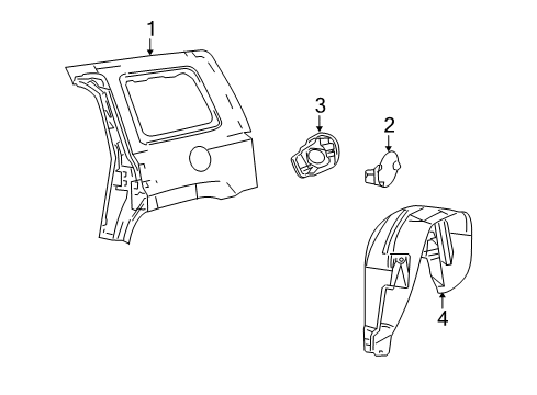 2008 Jeep Patriot Quarter Panel & Components Shield-WHEELHOUSE Diagram for 5116243AD