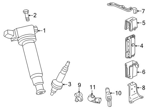 2016 Toyota Highlander Powertrain Control Ignition Coil Assembly Diagram for 90919-A2007