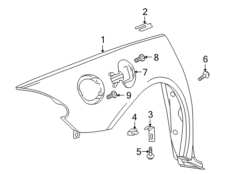 2006 Dodge Viper Quarter Panel & Components Panel-Quarter Diagram for 1BY70TZZAE