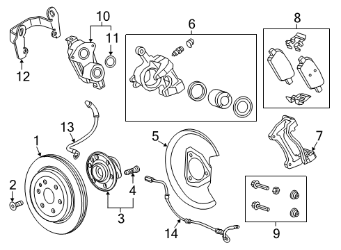 2020 Cadillac XT4 Brake Components Front Pads Diagram for 84782067
