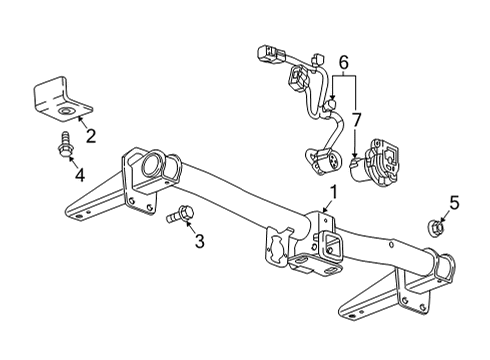 2022 Buick Enclave Trailer Hitch Components Trailer Hitch Diagram for 84726075
