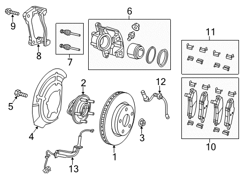 2017 Jeep Cherokee Anti-Lock Brakes Wheel Hub And Bearing Left Diagram for 68141123AD