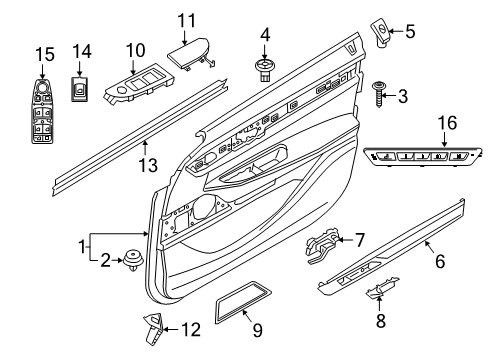 2017 BMW 740i Trunk Operating Unit Seat Functions Right Diagram for 61316826728