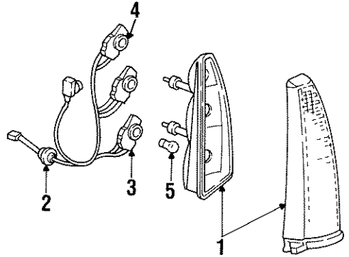 1995 Cadillac Eldorado Tail Lamps Lamp Asm, Tail-RH Diagram for 16524198