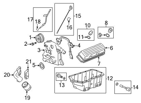 2008 Buick Lucerne Filters Adapter Asm-Oil Filter Diagram for 12584085