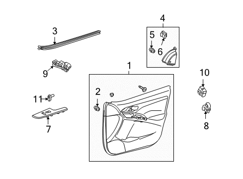 2013 Toyota Matrix Front Door Corner Cover Diagram for 67492-02230