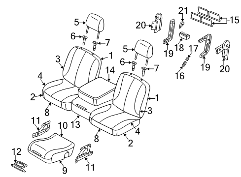 2005 Dodge Ram 2500 Front Seat Components Cover-Floor Console Bin Diagram for 1BQ601L5AA