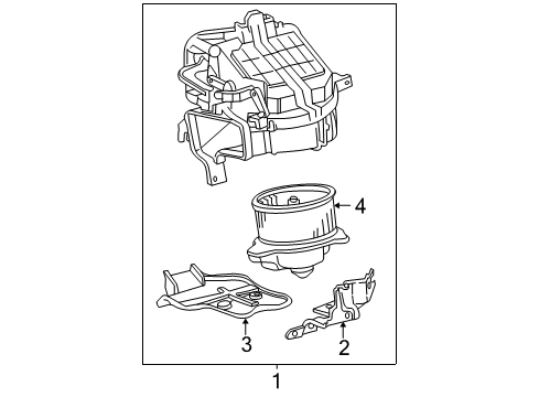 2003 Toyota Sienna Blower Motor & Fan Blower Assy, Heater, Front Diagram for 87130-08020