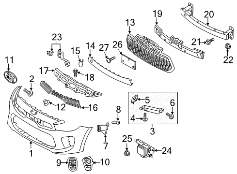 2018 Kia Rio Cruise Control System Ambient Temperature Sensor Assembly Diagram for 97280-H9000