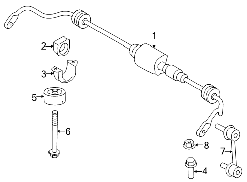 2013 BMW 740i Stabilizer Bar & Components - Rear Vibration Absorber Left Diagram for 33506852835