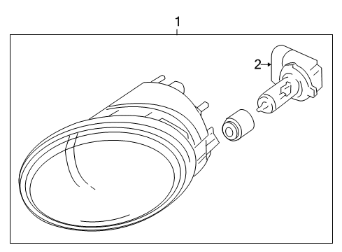 2005 Pontiac GTO Fog Lamps Lamp Asm-Front Fog Diagram for 92119490