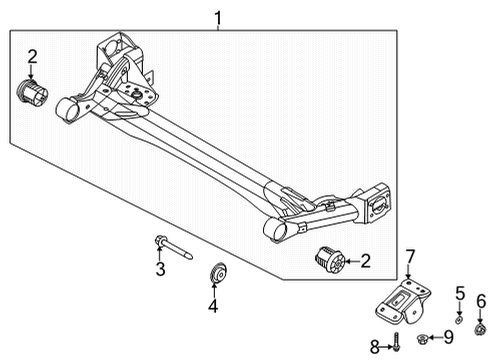 2021 Kia Seltos Suspension Mounting - Rear Protector Diagram for 55370-J9000