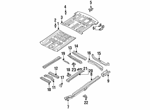 1997 Nissan Quest Floor & Rails Floor-Rear, Front Diagram for 74512-1B030