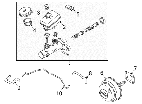 2003 Infiniti G35 Hydraulic System Booster Assy-Brake Diagram for 47210-AM825