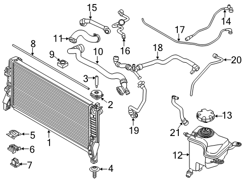 2016 BMW X1 Radiator & Components, Water Pump, Cooling Fan Fillister Head Screw Diagram for 07129908601