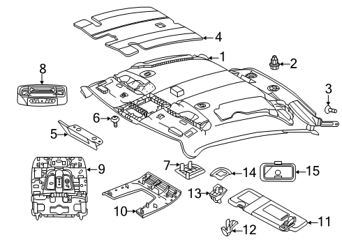 2022 Toyota GR Supra Interior Trim - Roof Sunvisor Holder Diagram for 74348-WAA01