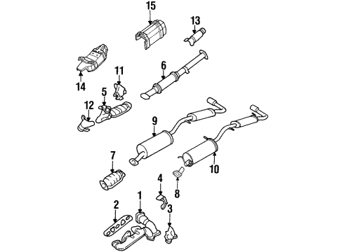 1998 Nissan Quest Exhaust Components Exhaust Tube Assembly, Center Diagram for 20030-6B705