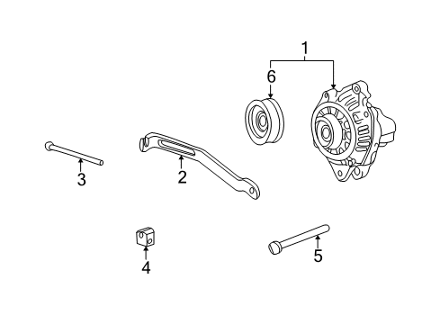 2002 Hyundai Santa Fe Alternator Pulley-Generator Diagram for 37321-38310