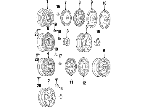 1997 Buick Skylark Wheels & Trim Wheel Trim Cover Assembly Diagram for 9592214