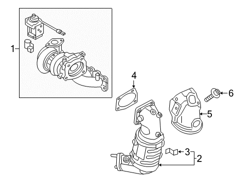 2016 Kia Sorento Exhaust Manifold Exhaust Manifold Catalytic Assembly Diagram for 285102G095