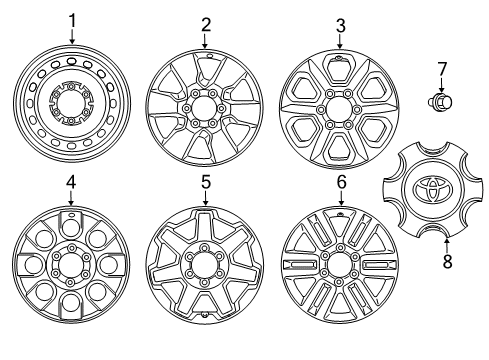 2011 Toyota 4Runner Wheels Center Cap Diagram for 4260B-35020