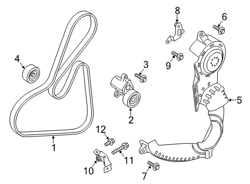 2020 Ford EcoSport Belts & Pulleys Serpentine Tensioner Diagram for CM5Z-6B209-A