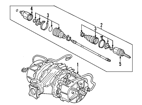 2005 Acura RL Rear Axle Shafts & Joints, Differential, Drive Axles, Propeller Shaft Shaft Assembly, Propeller Diagram for 40100-SJA-E02