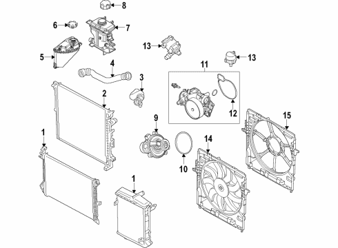 2021 BMW X5 Turbocharger Radiator, Front-Mounted Diagram for 17117589470