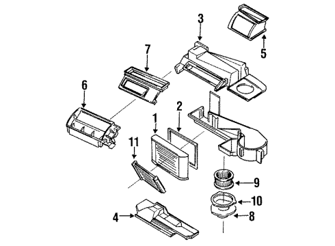 1997 Oldsmobile Cutlass Supreme Blower Motor & Fan Blower Motor Diagram for 52498952