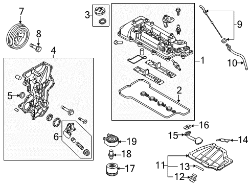 2014 Kia Forte5 Filters Cooler Assembly-Engine Oil Diagram for 264102B710