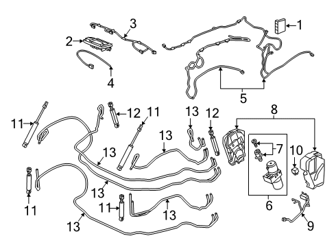 2016 Buick Cascada Convertible Top Latch Diagram for 13426128