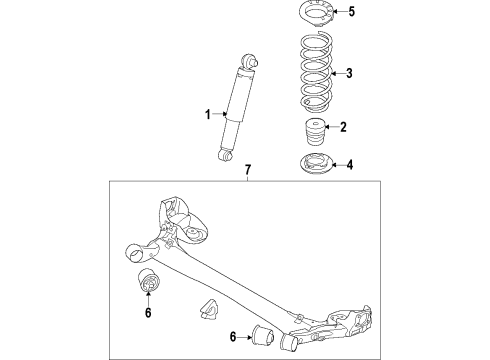 2011 Kia Soul Rear Axle, Suspension Components Rear Shock Absorber Assembly Diagram for 553002K800