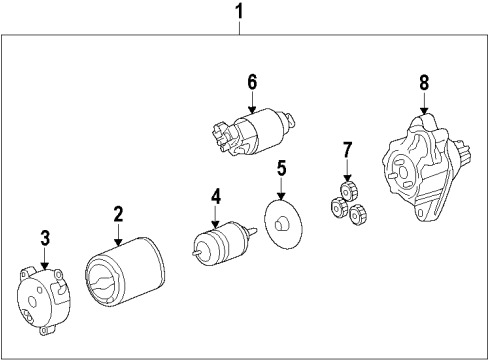 2009 Toyota Venza Starter Frame Diagram for 28130-20020